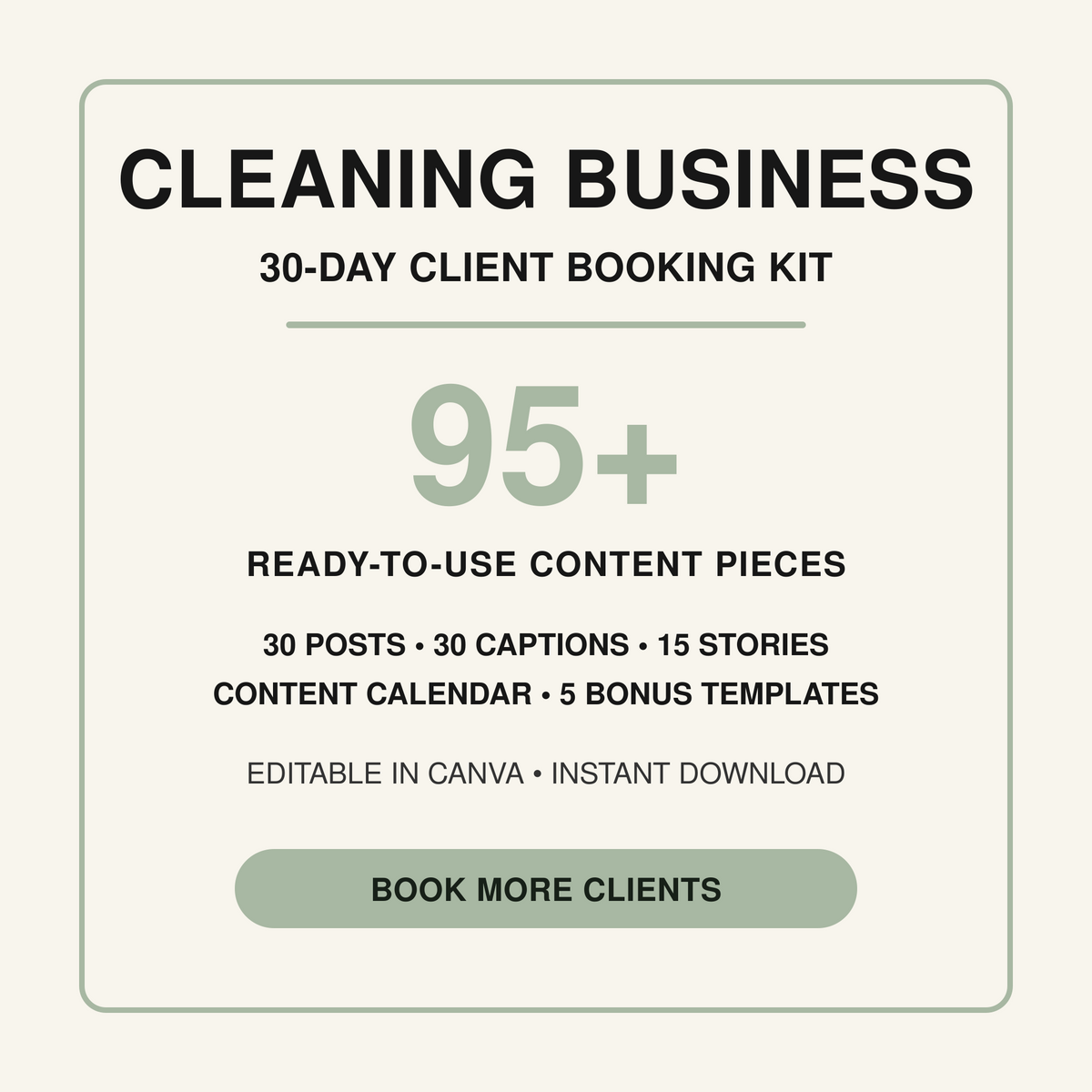 Cleaning Business — 30-Day Client Booking Kit cover