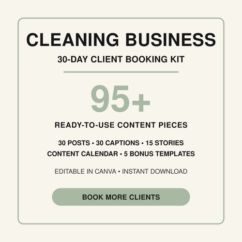 Cleaning Business — 30-Day Client Booking Kit cover